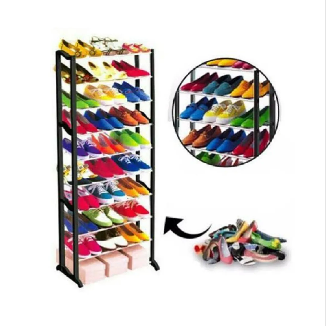 Étagère de Rangement à 10 Niveaux pour Chaussures