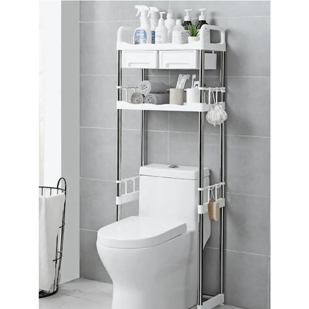 Optimisez votre espace avec notre Étagère WC 2 niveaux pour une salle de bain bien organisée