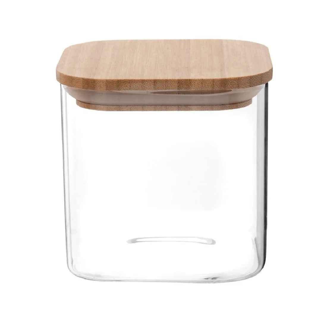 Pot en verre avec couvercles en bambou