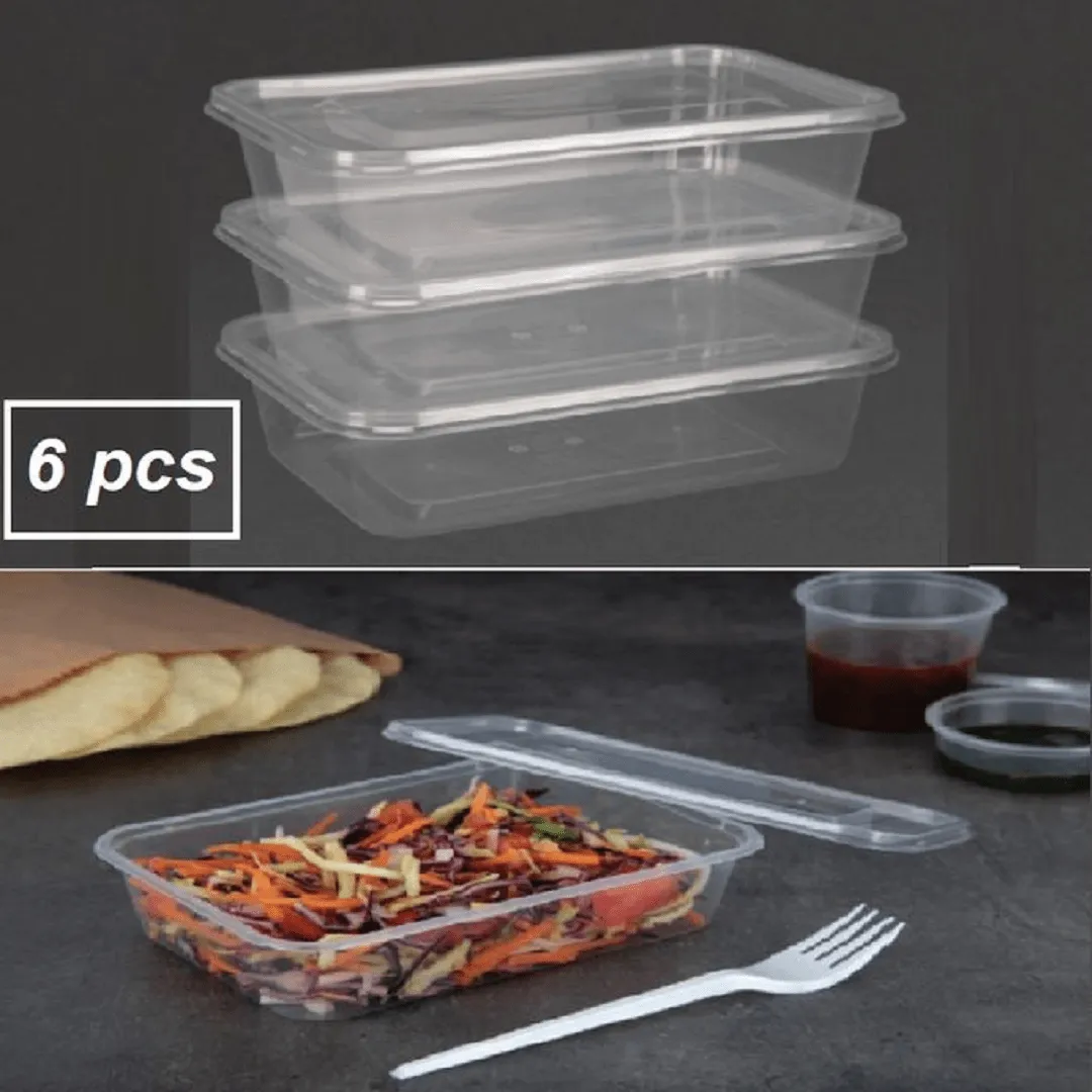 6 pcs de boîtes en plastique 500ml stockage les aliments au réfrigérateur
