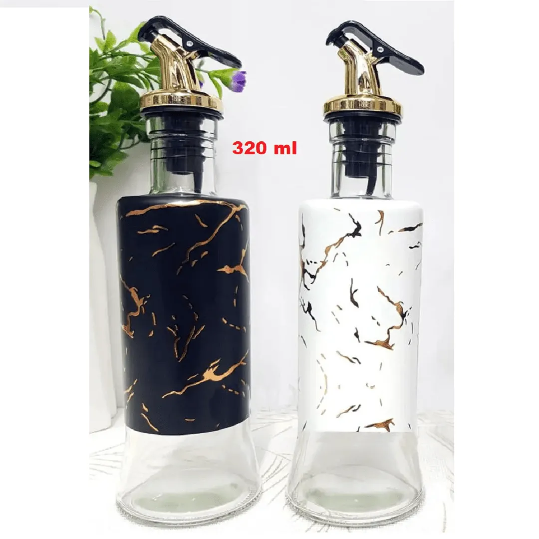 Pack Bouteilles d huile avec couvercle 320 ml en verre 2 pcs (colleur aléatoire)