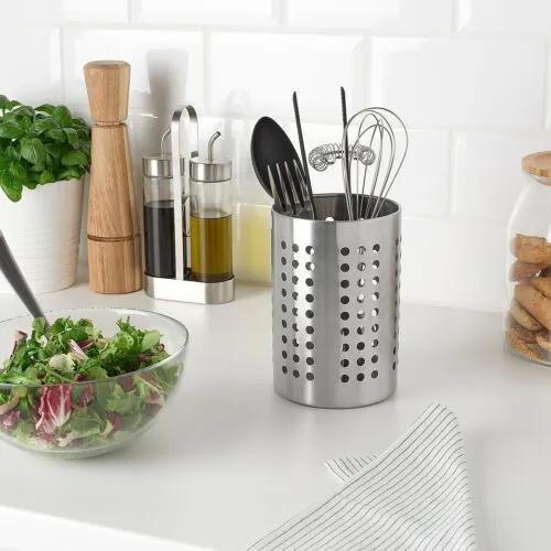 Ordre élégant Porte Ustensiles en Acier Inoxydable Anti Rouille pour une Cuisine Bien Organisée
