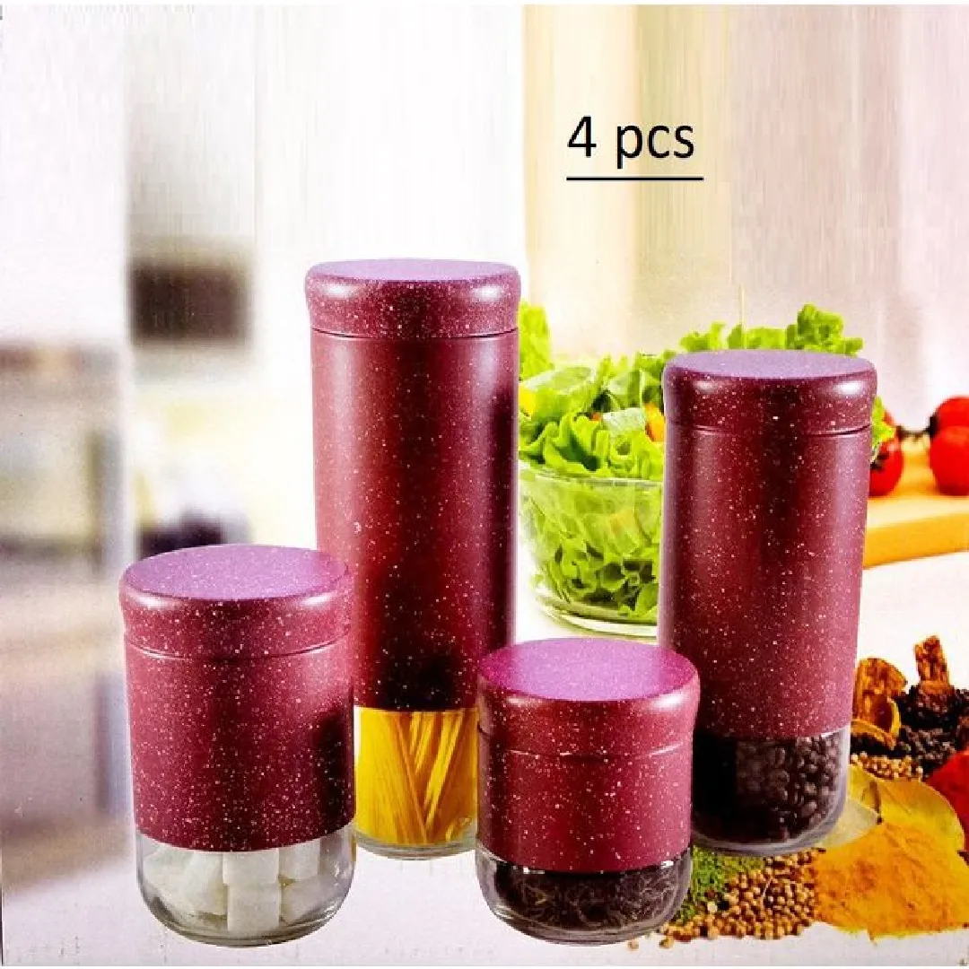 Set de 4 pièces de boite a épices en granite