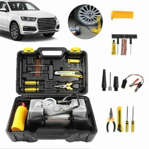 Boîte à Outils Automobile avec Compresseur d'Air 12V 150W