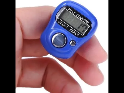 Ranuw Compteur Tasbih LED électronique Réinitialisable – 99999, ABS, Noir/bleu/marron