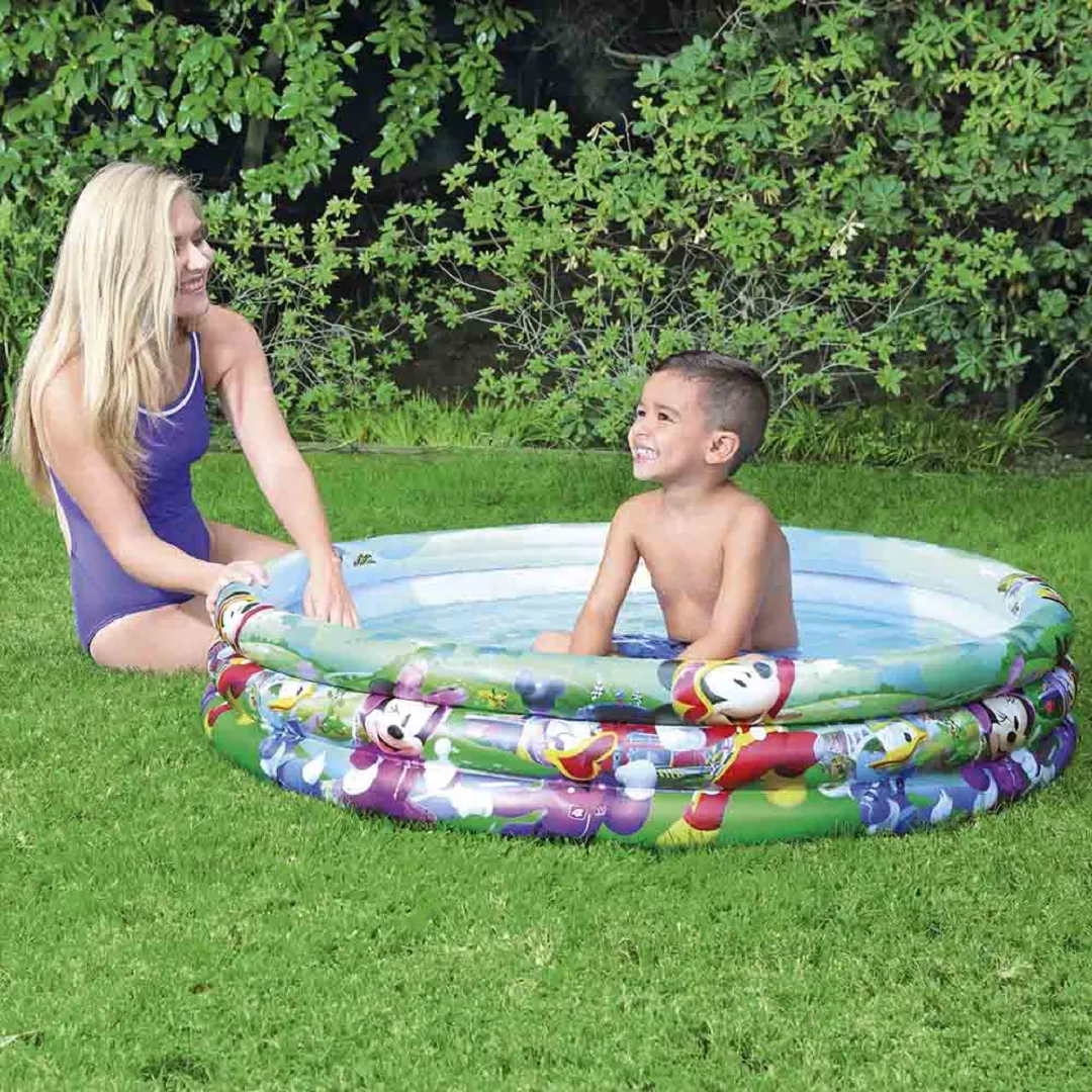 Piscine gonflable à 3 anneaux Mickey Mouse