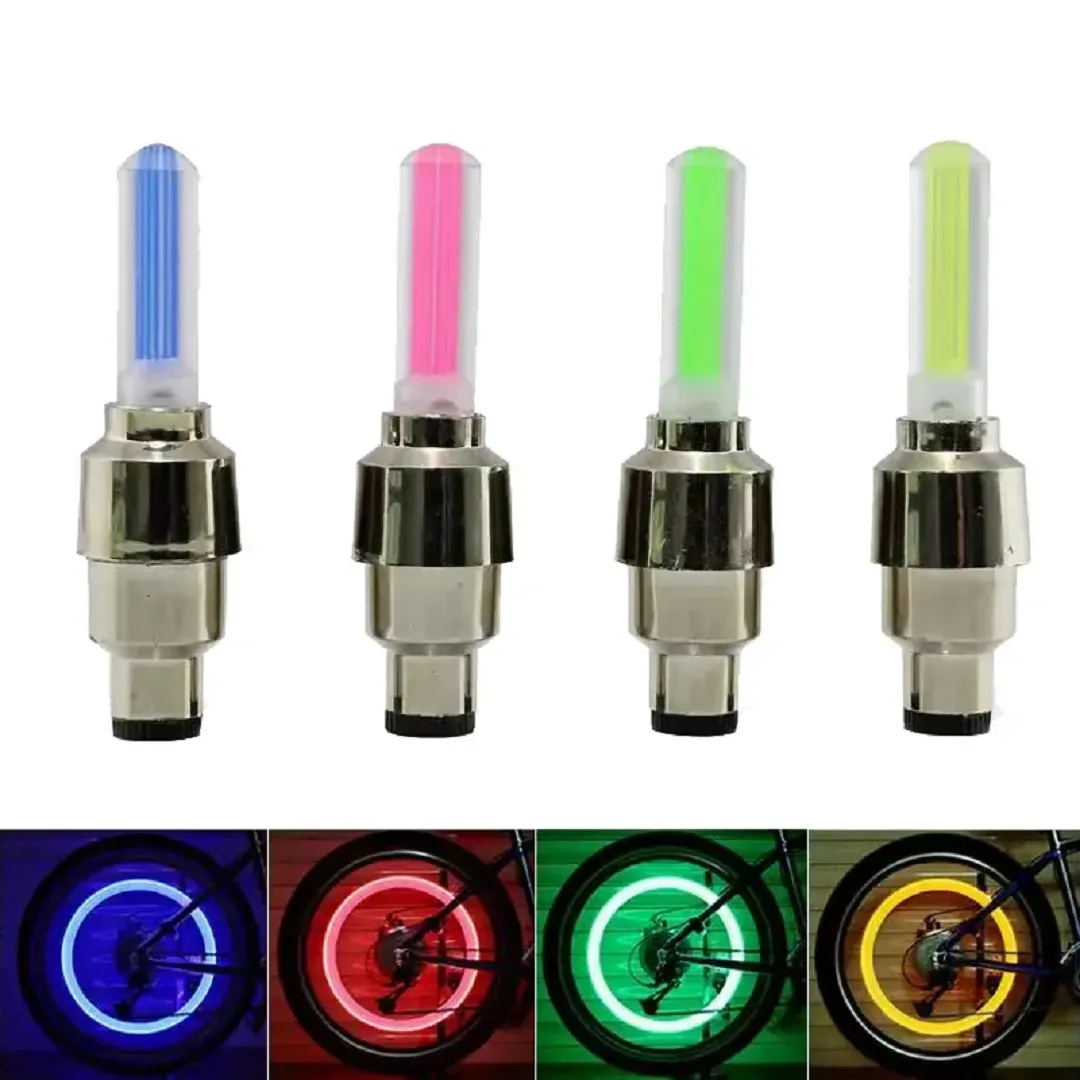 Ensemble 4 pcs Lumières Valve bouchons lumière LED à votre vélo ou moto ou voiture