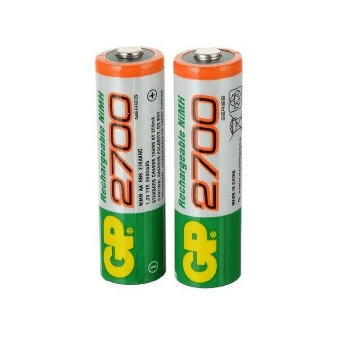 2 pcs AA GP originale batterie rechargeable 2700 Mah batteries piles 1.2v
