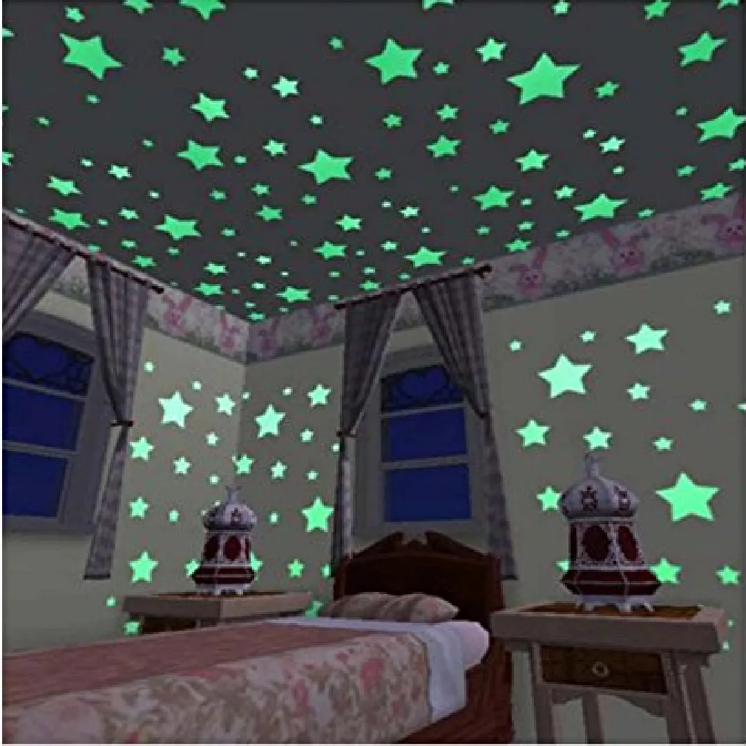 100 Étoiles 3D Lumineuses dans le Noir Transformez Votre Chambre en Ciel Étoilé