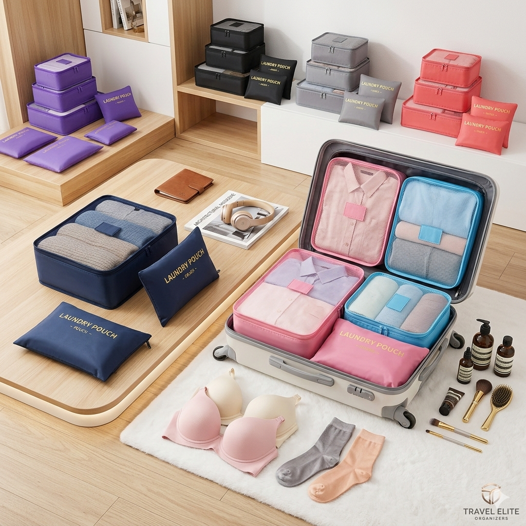 Lot de 6 sacs de rangement pliables pour vêtements, chaussures et valise (colleur aléatoire).