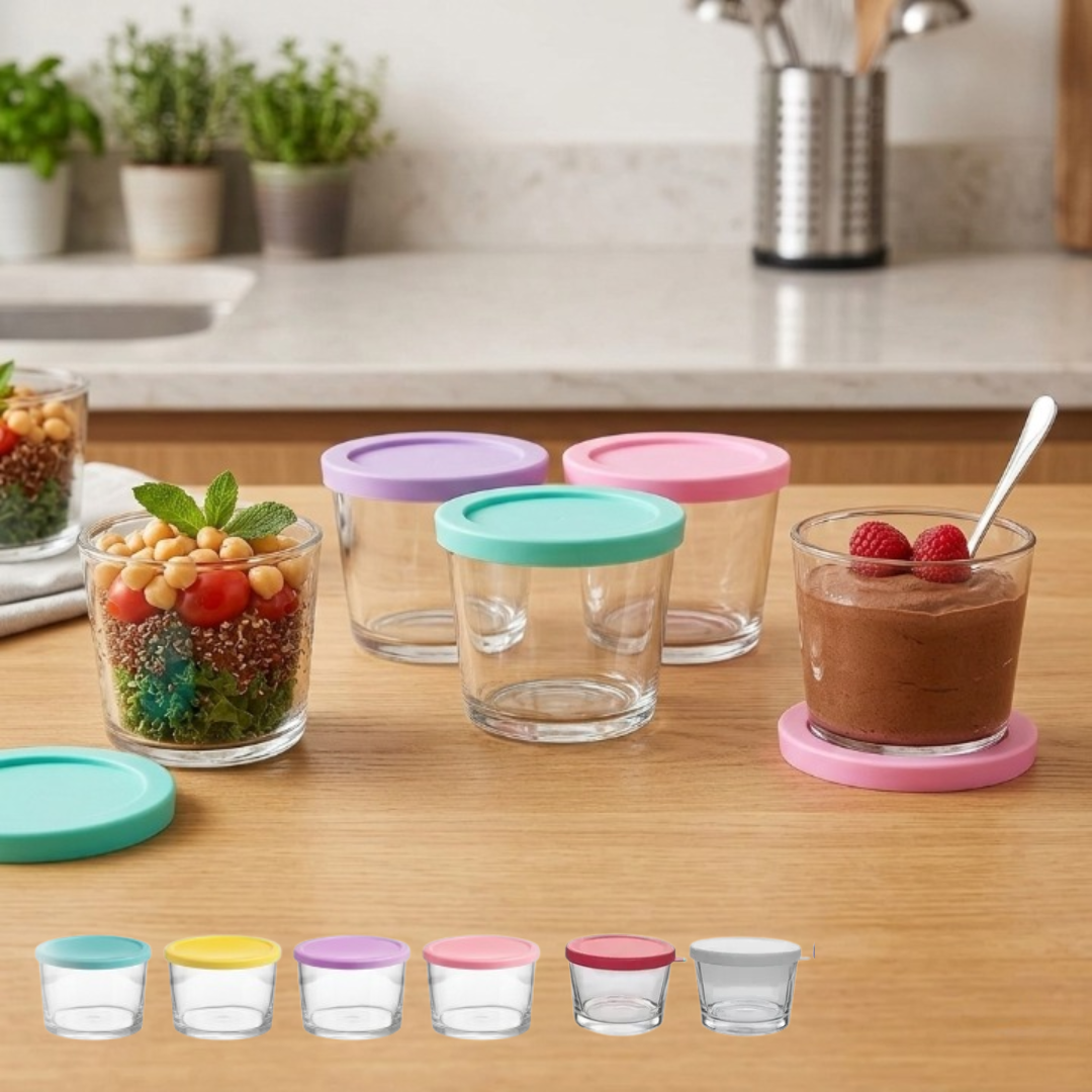 Lot de 3 bocaux en verre 22 cl, pratiques pour conservation et rangement en cuisine (colleur aléatoire)