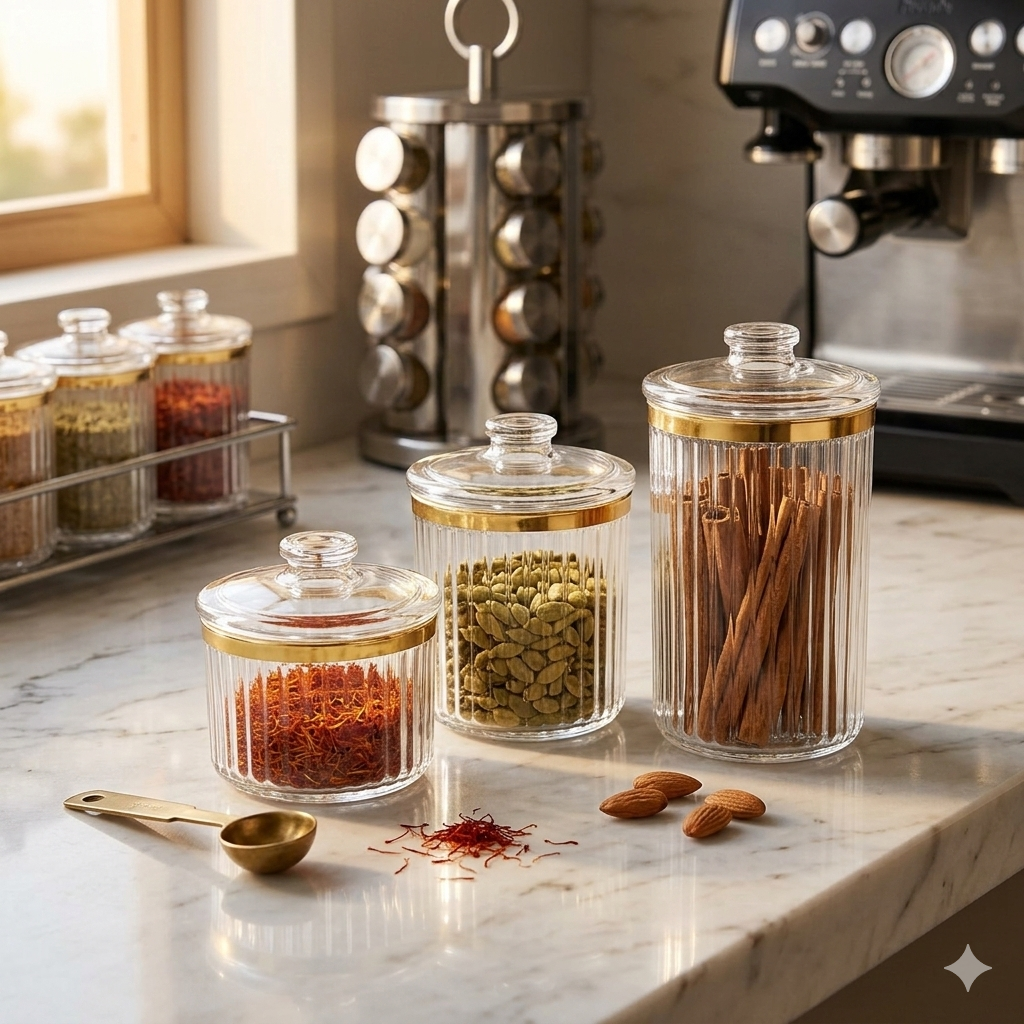 Ensemble de Boîtes de Conservation Transparentes Avec Couvercles pour Bonbons, Biscuits, Épices,Collations