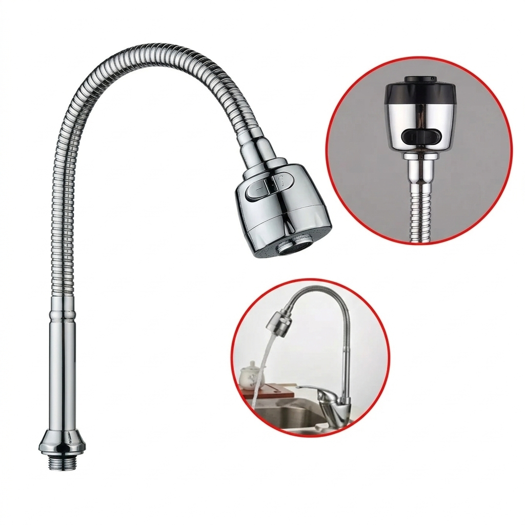 Tuyau de Robinet flexible à double mode, rallonge de tuyau, robinet anti-éclaboussures (colleur aléatoire)
