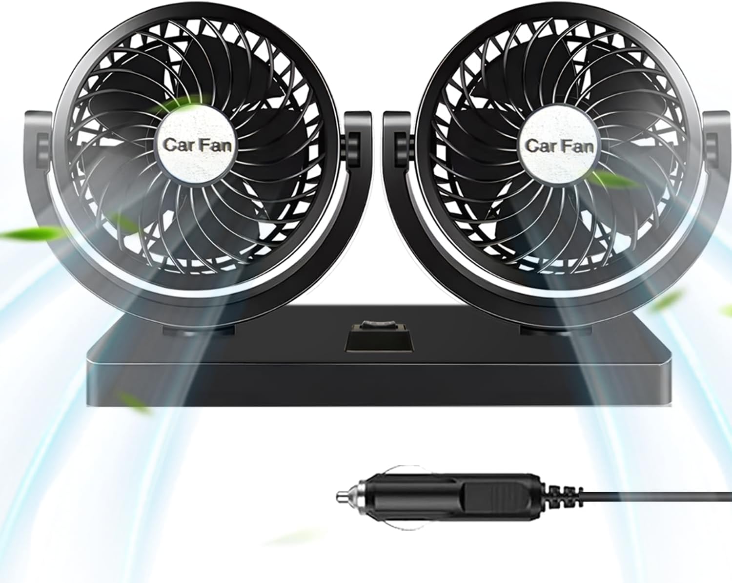 Ventilateur double tête 12V pour voiture – Fraîcheur discrète et performance optimale