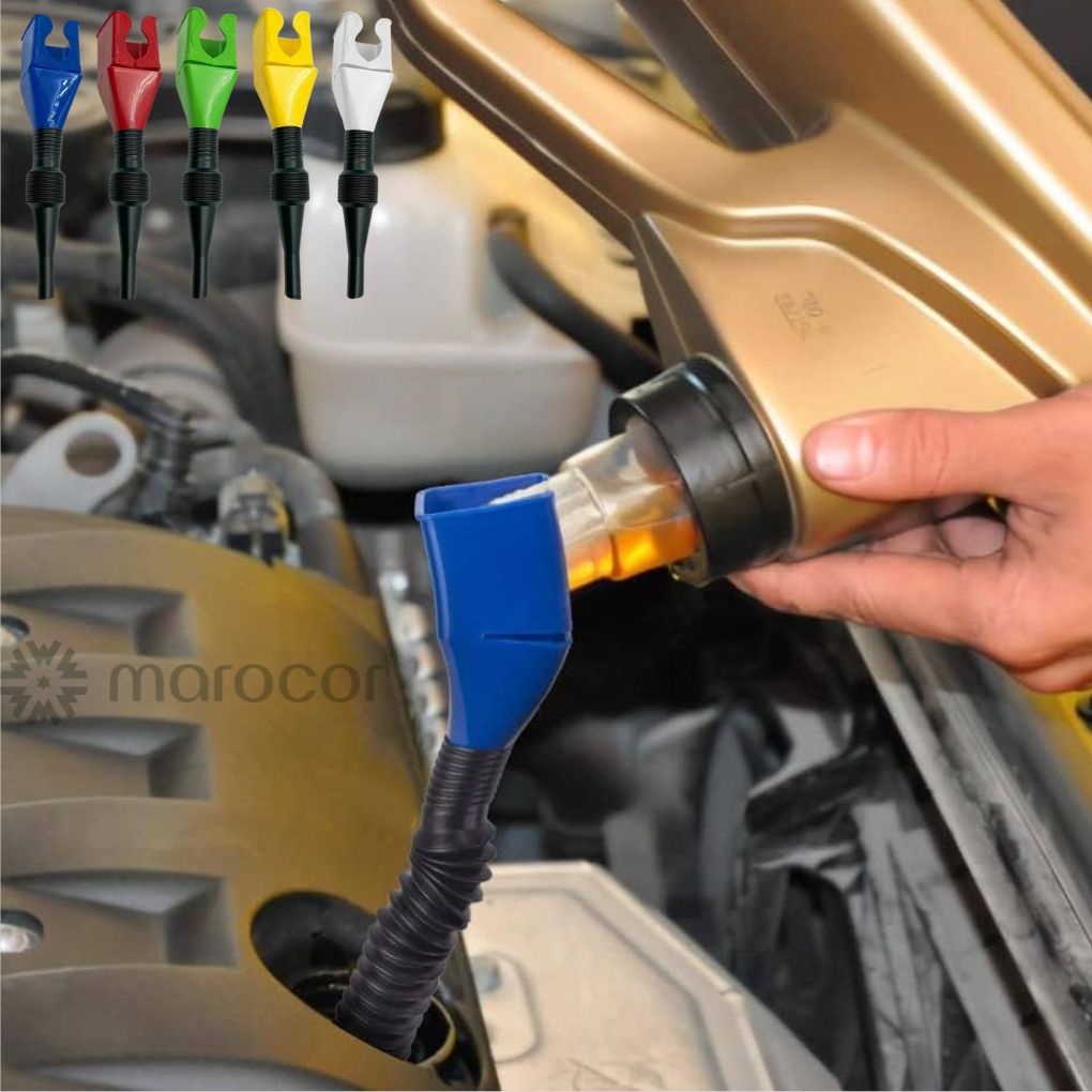Entonnoir universel pour huile et carburant, idéal pour voiture et maison.