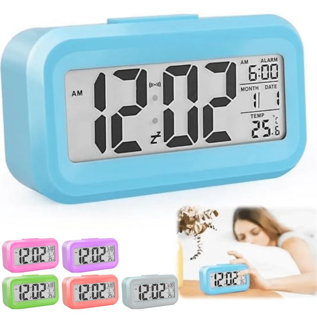 Réveil LED Numérique avec Snooze, Heure, Date et Température