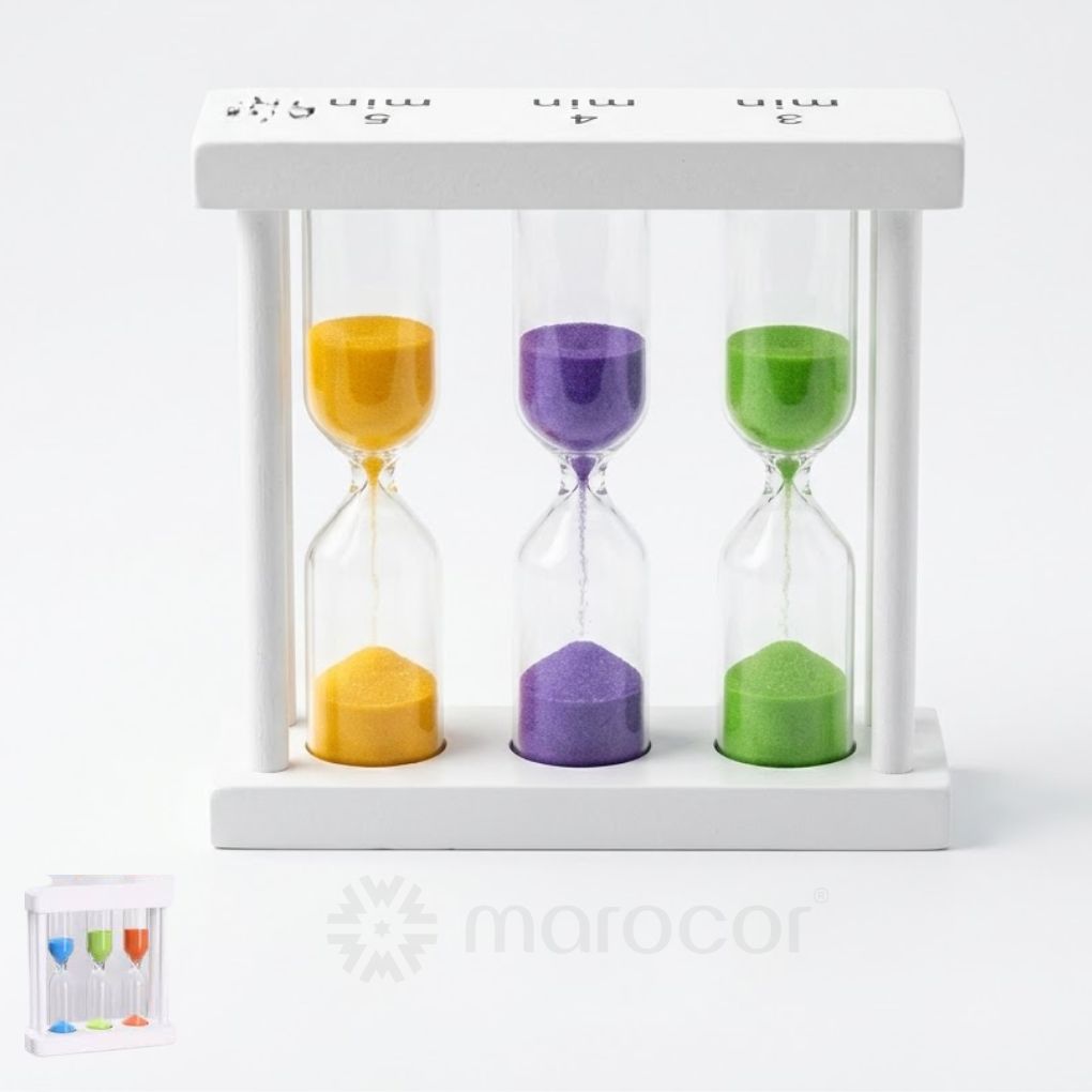 sablier 3/4/5 min Blanc- Créatif pour décoration