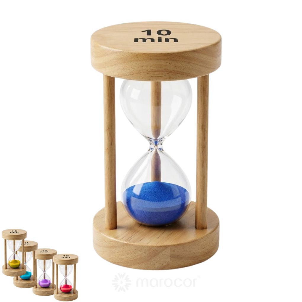 Sablier de Précision 10 Minutes – Design Élégant en Bois Naturel
