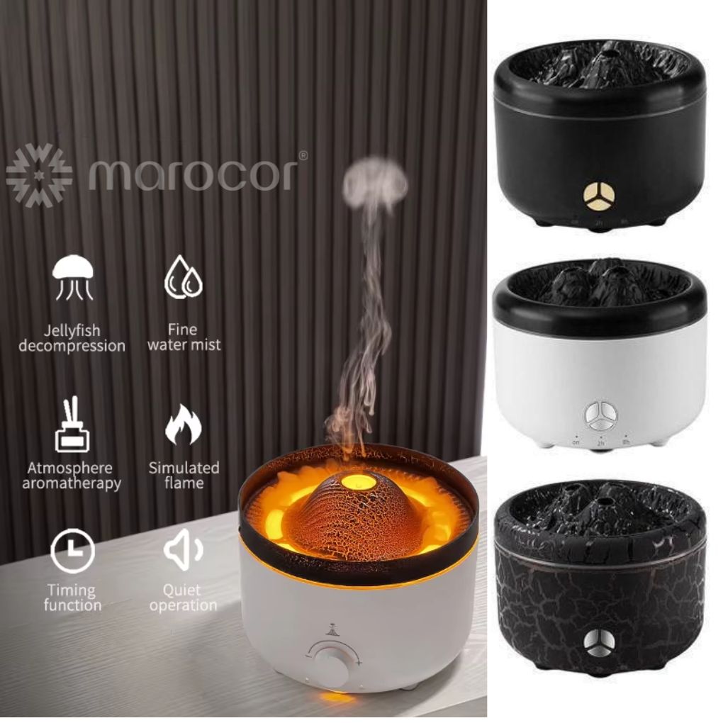Diffuseur d'Huiles Essentielles avec lumière de flamme pour la maison ,chambre, bureau