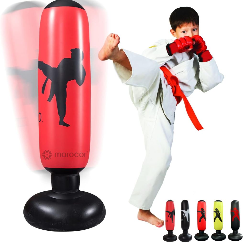 Sac de Frappe Gonflable sur Pied pour Adultes et Enfants – Colonne de Boxe Fitness et Décompression