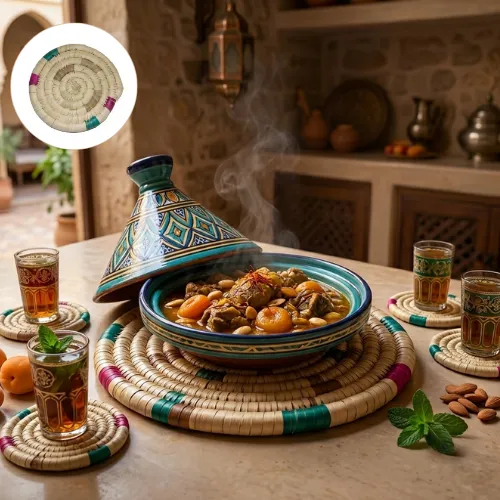 حصيرة ودعم حرفي للطاجين والطبق