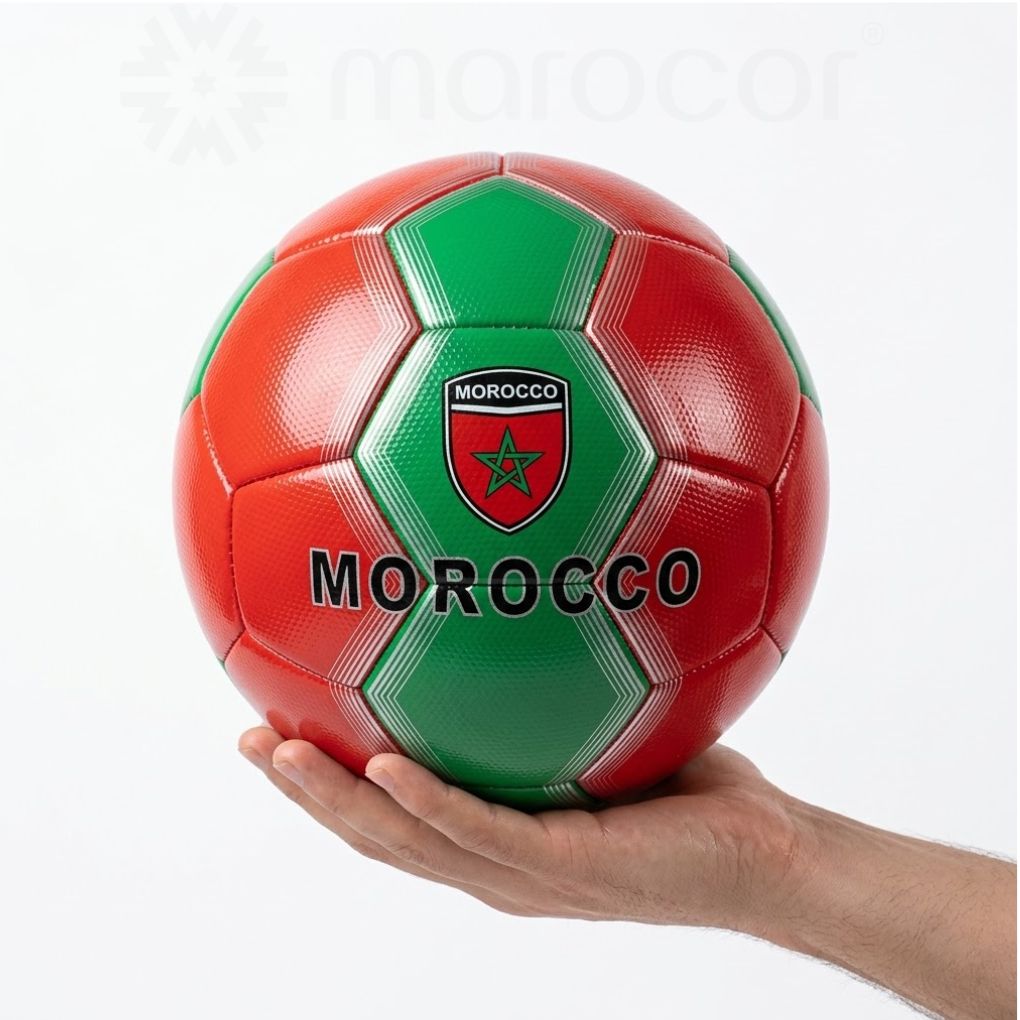 Ballon de Football Maroc - Couleurs Nationales et Étoile Chérifienne