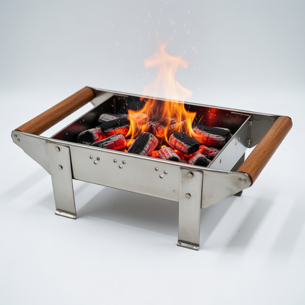 Savourez l'Art de la Grillade  Barbecue en Inox Manuel Traditionnel Œuvre d'Art Faite à la Main