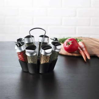 Épicez votre cuisine avec élégance Ensemble de 8 pots et support rotatif