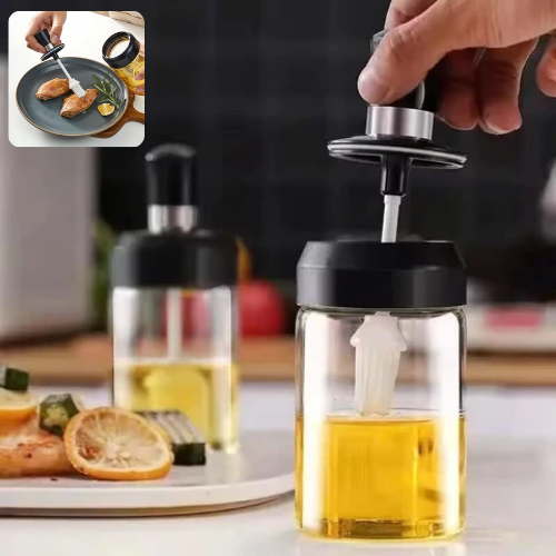 Bocal en verre polyvalent Black Sparrow avec cuillère, idéal pour ghee, beurre, huiles, épices et condiments