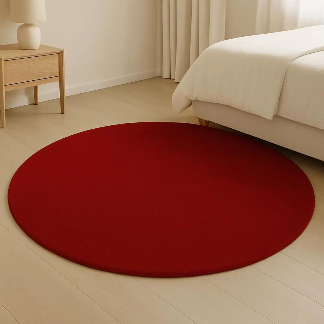 Tapis de luxe en fourrure Tapis Moquette Flokati pour entrée et couloir, 100 cm Rond