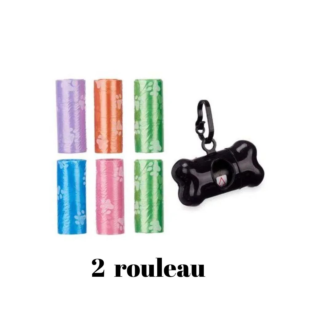 Ensemble de 2 rouleaux avec porte-sacs pour animaux.