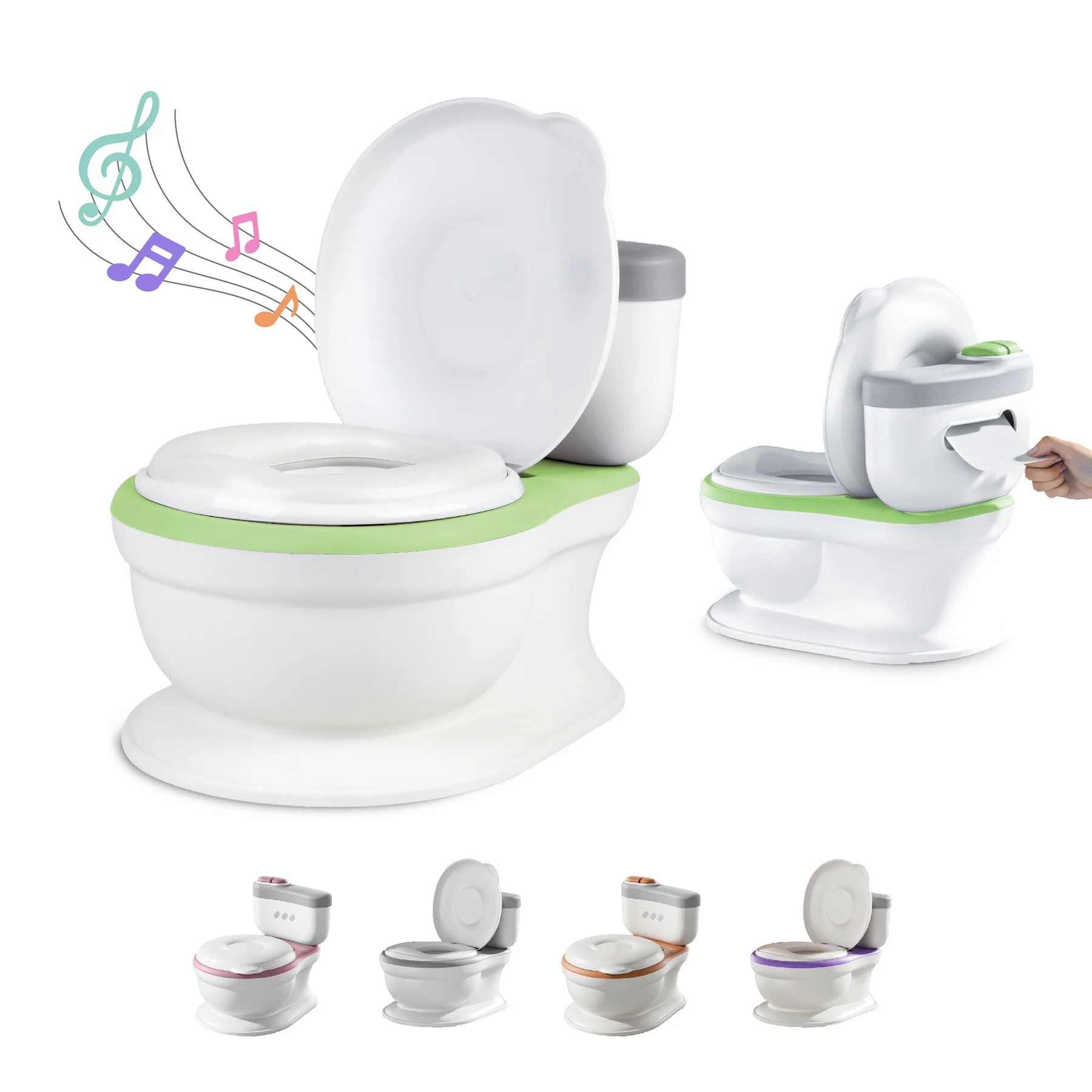 Pot d'apprentissage pour enfant, sensation réelle, avec accessoire de nettoyage.
