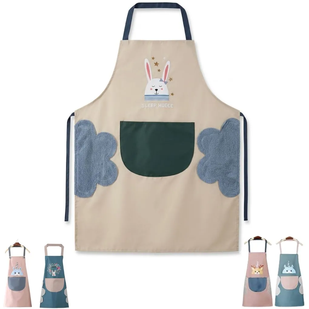 Tablier de Cuisine Élégant et Pratique avec Grande Poche et Essuie-mains Intégrés