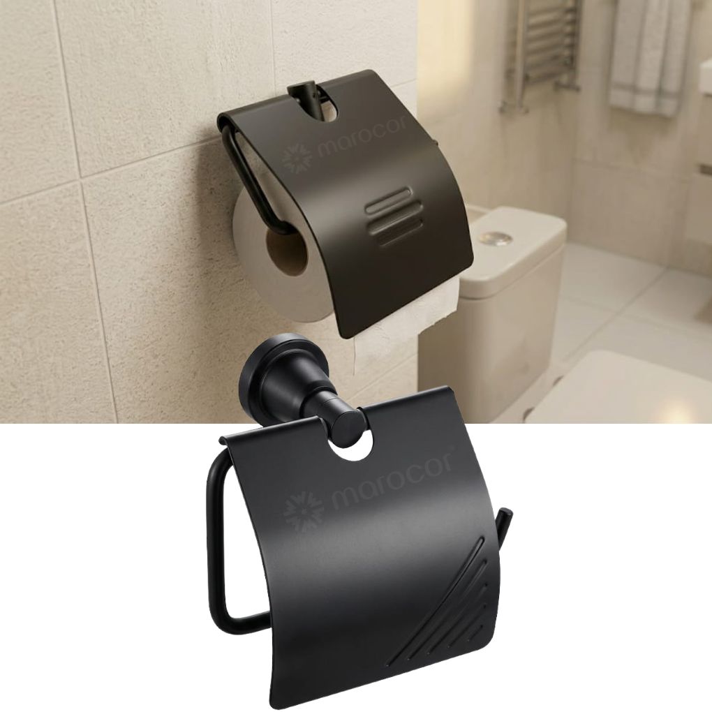 Support Papier Toilette Mural Design avec Capot de Protection