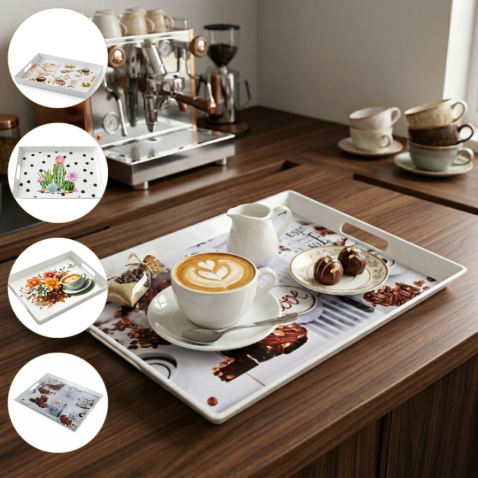 Plateau Bistro Rectangulaire 39x28 cm – Design Chic et Utilité (colleur désigne aléatoire)