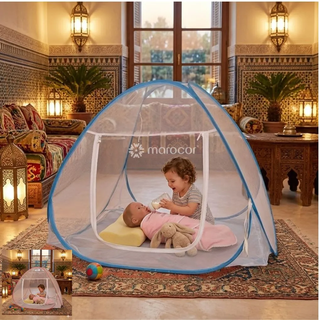 Grande Moustiquaire Pop-Up Autoportante (150x120cm) – Protection Totale pour Lit d'Enfant et Aire de Jeux
