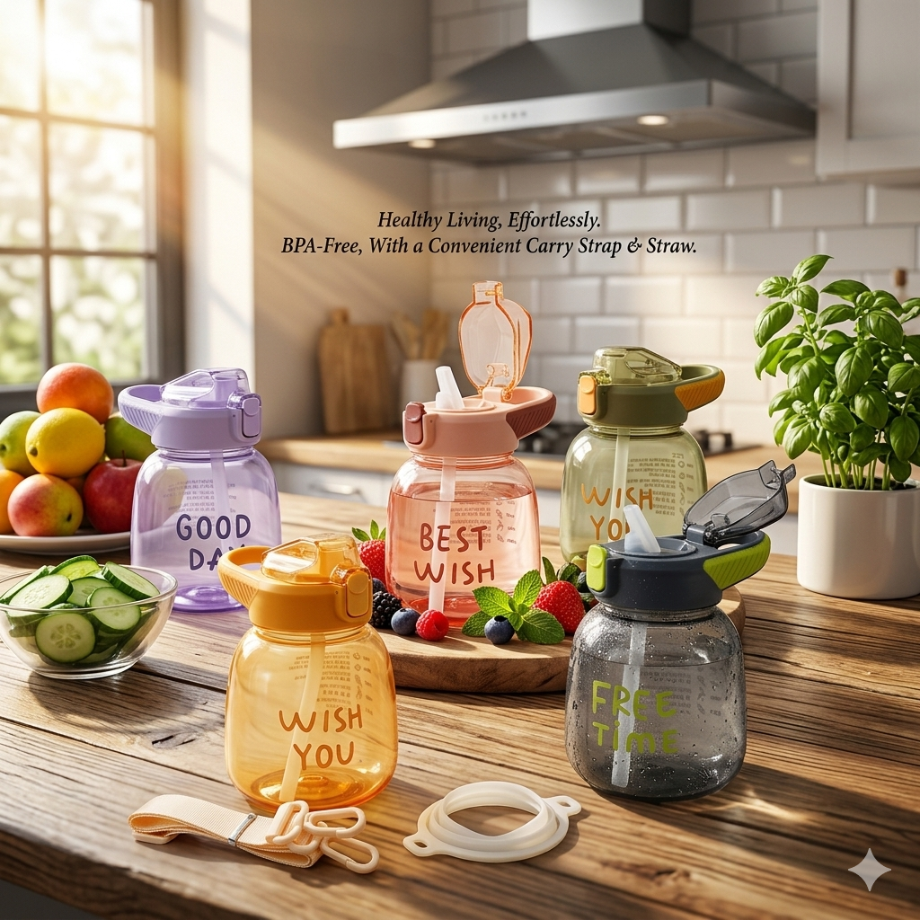 Hydratation sans soucis Bouteille d'eau 750ml avec poignée (colleur aléatoire)