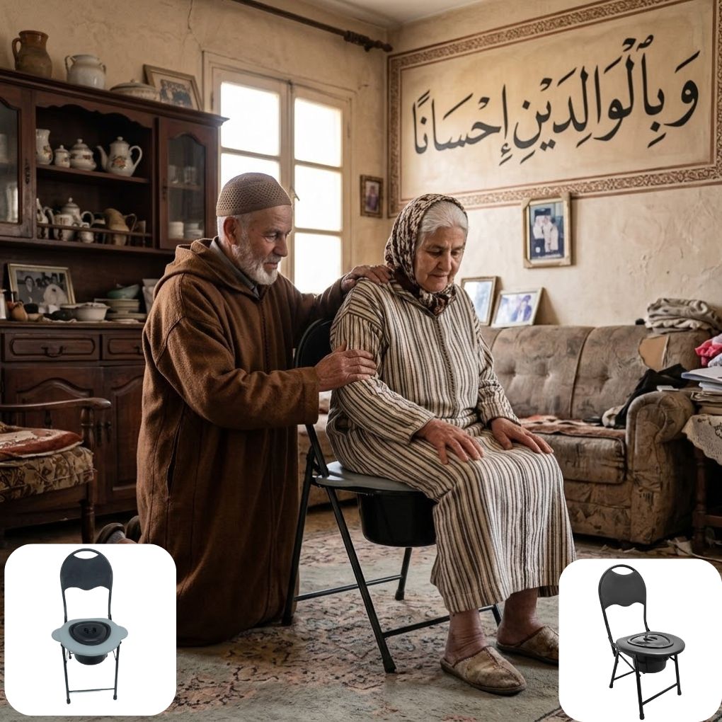 Une aide discrète Chaise de toilette pliante pour adultes