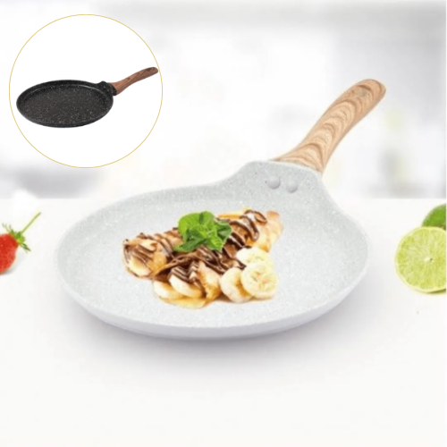 Poêle de 24 cm avec revêtement antiadhésif et fond compatible induction, idéale pour les crêpes (colleur aléatoire)