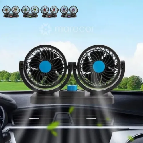 مروحة تبريد السيارة بتصميم مزدوج 360 درجة (غراء عشوائي)