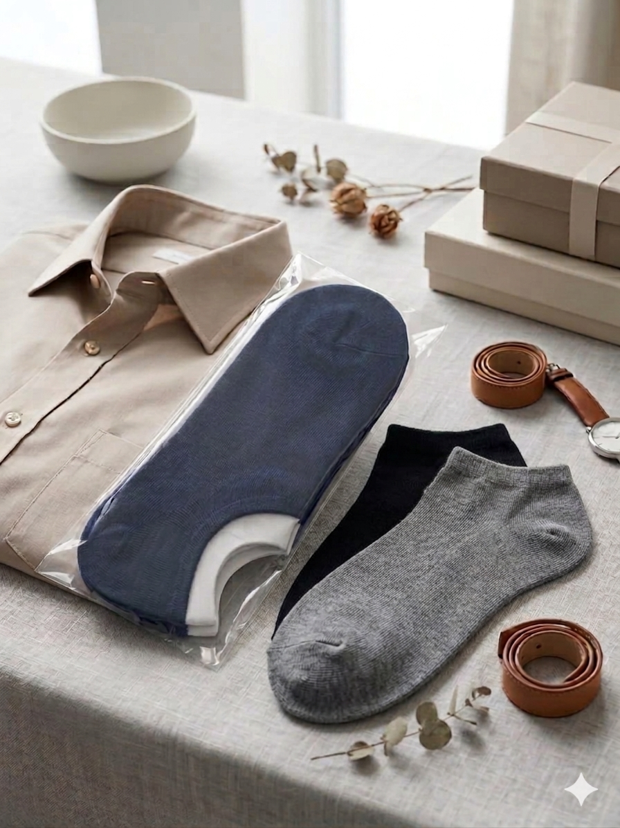 Pack de 3Chaussettes Invisibles "Comfort Fit" – Discrétion et Élégance Quotidienne -COLEUR ALEATOIRE