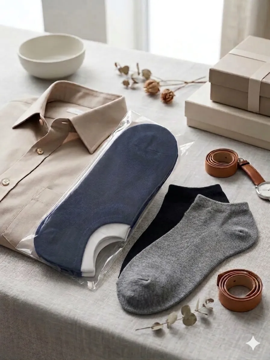 Pack de 3Chaussettes Invisibles "Comfort Fit" – Discrétion et Élégance Quotidienne -COLEUR ALEATOIRE