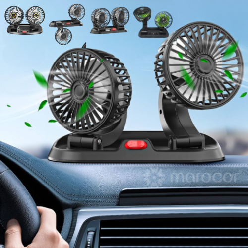 Ventilateur de Refroidissement pour Voiture 12V - Double Tête à Faible Bruit (colleur aléatoire)