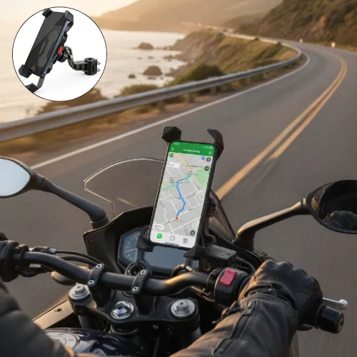 Support de smartphone pour moto avec fixation sécurisée et stable