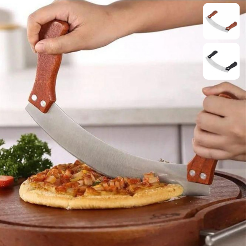 Couteau en acier inoxydable Coupe Pizza outil de coupe avec Double (colleur aléatoire)