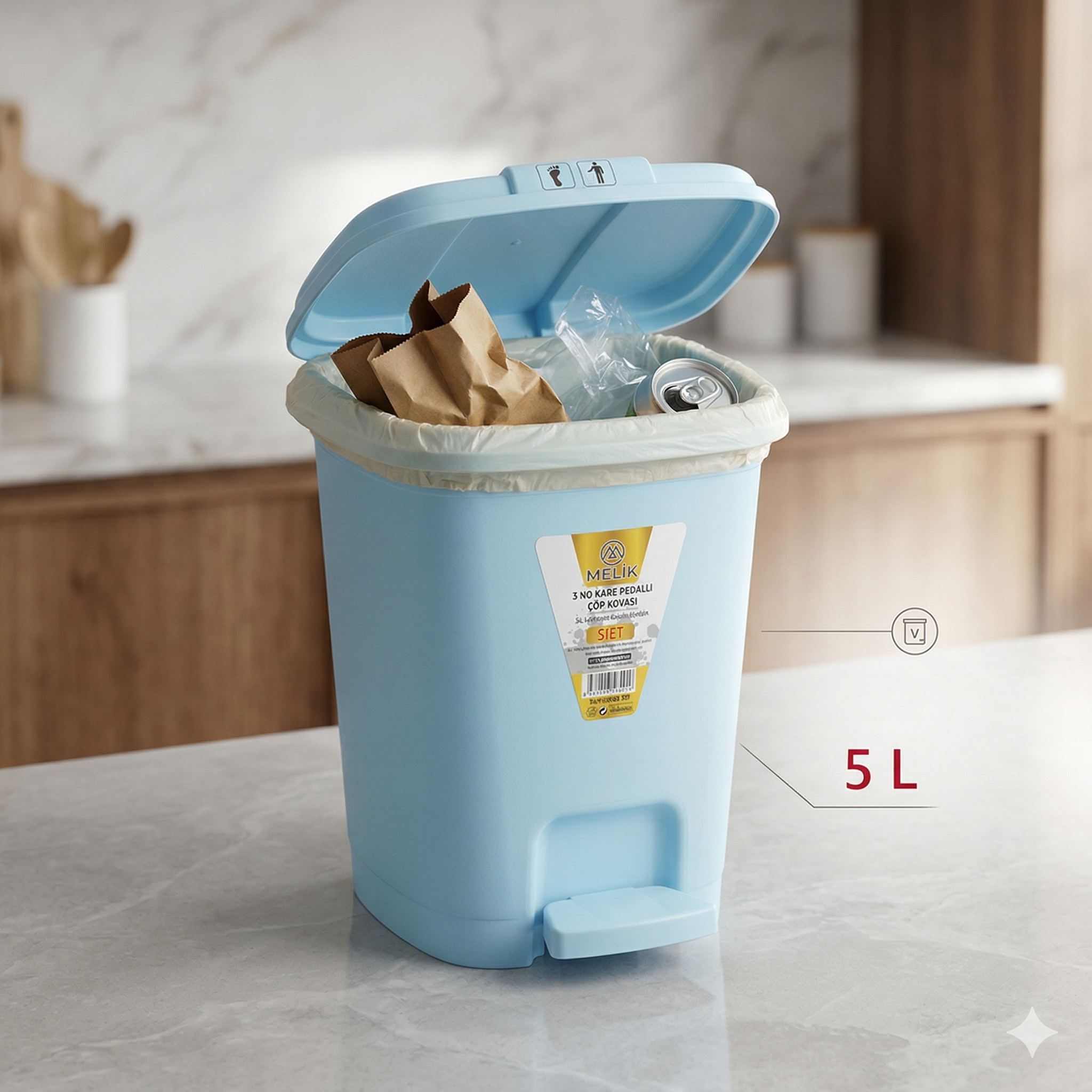 Organisez avec Style Bac de Rangement en Plastique 5L avec Couvercle