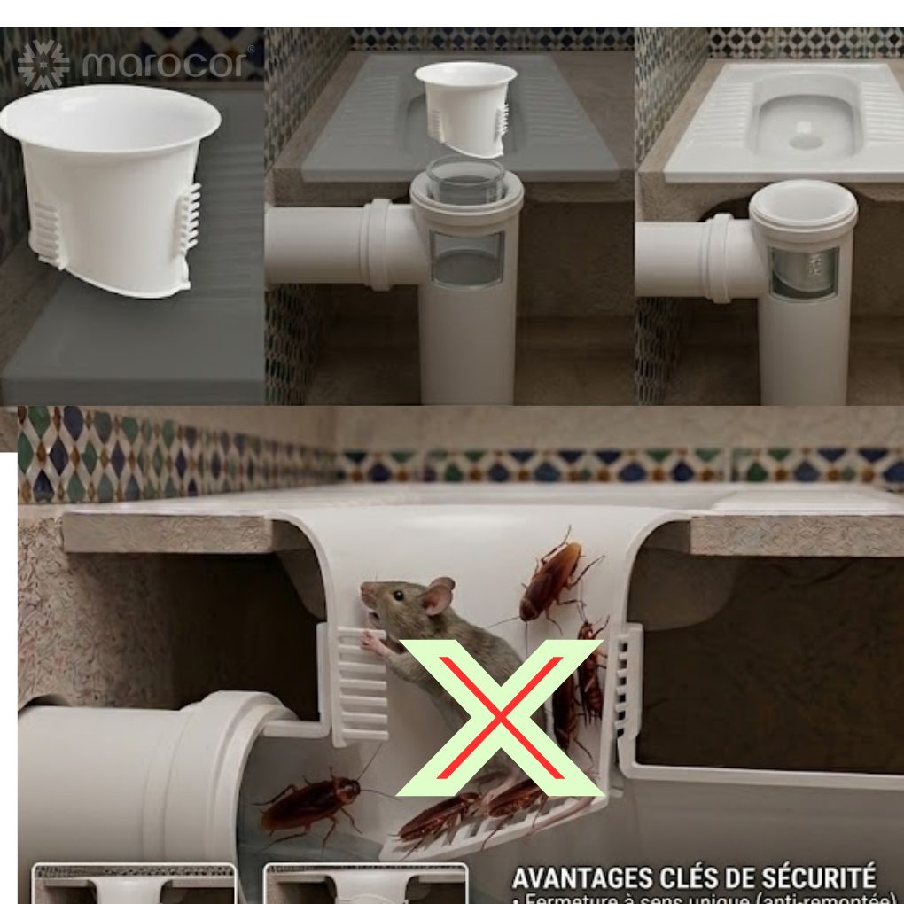 Siphon de Sol Anti-Odeur et Anti-Refoulement pour Toilettes – Dispositif d'Étanchéité en Silicone pour Salle de Bain