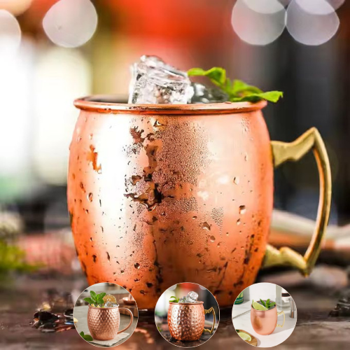 Mug grand format en acier inoxydable cuivré, parfait pour boissons, eau et thé (désigne aléatoire)