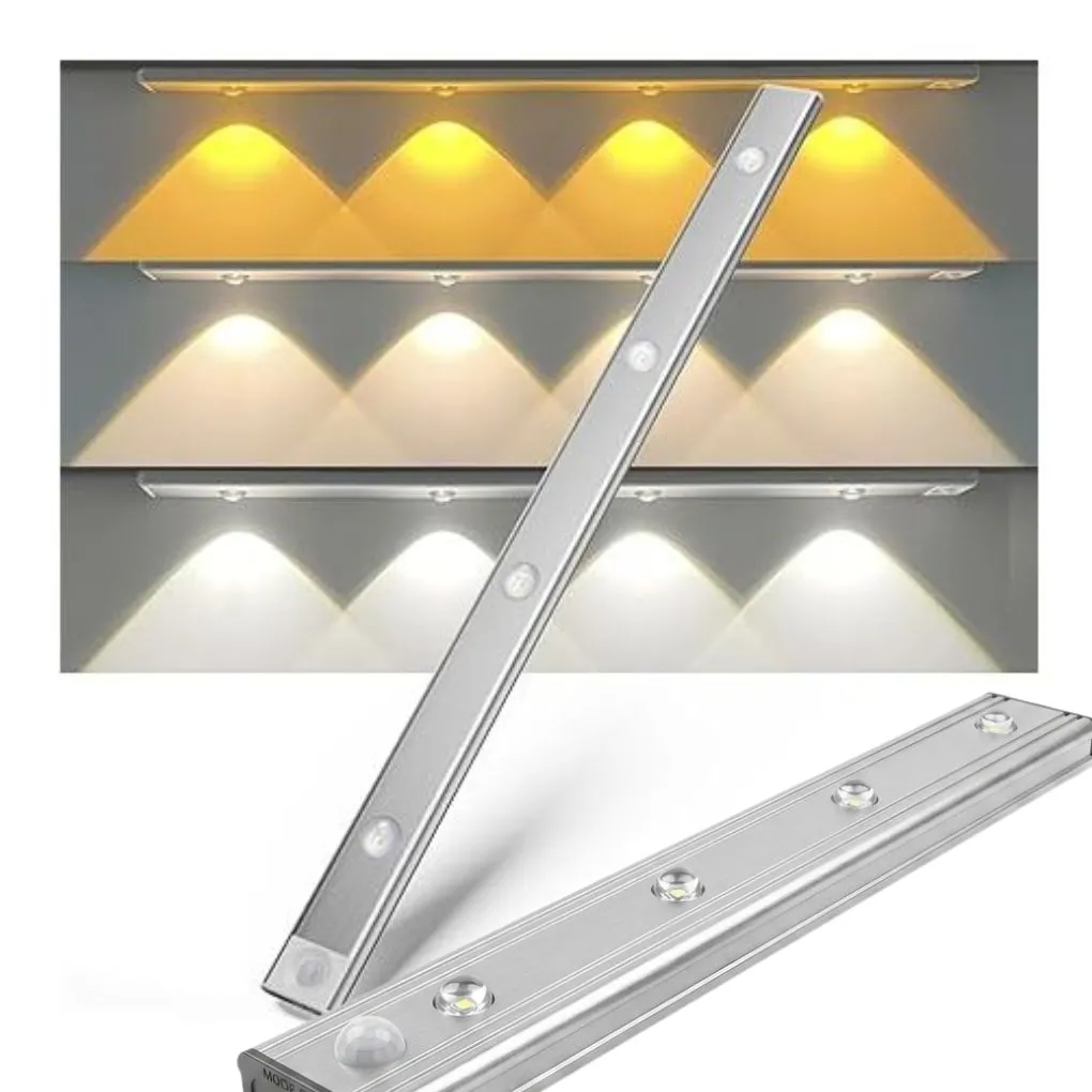 ضوء مستشعر LED لاسلكي قابل لإعادة الشحن عبر USB
