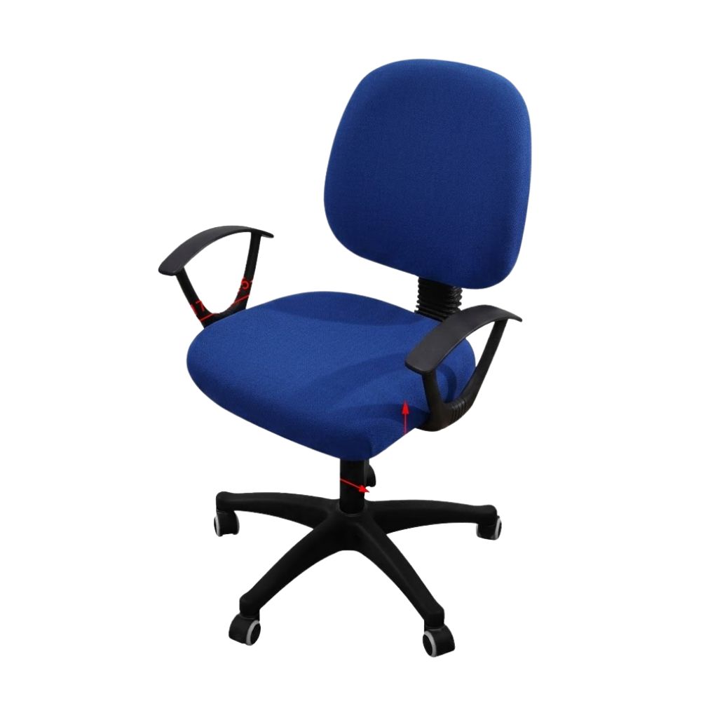 Housse de Chaise de Bureau Ajustable en Tissu Extensible